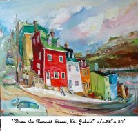 Down the Prescott street, St John's, Newfoundland, Canada, Oil on Canvas